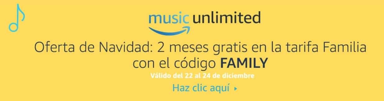 Oferta Amazon Music Unlimited navidad 2017