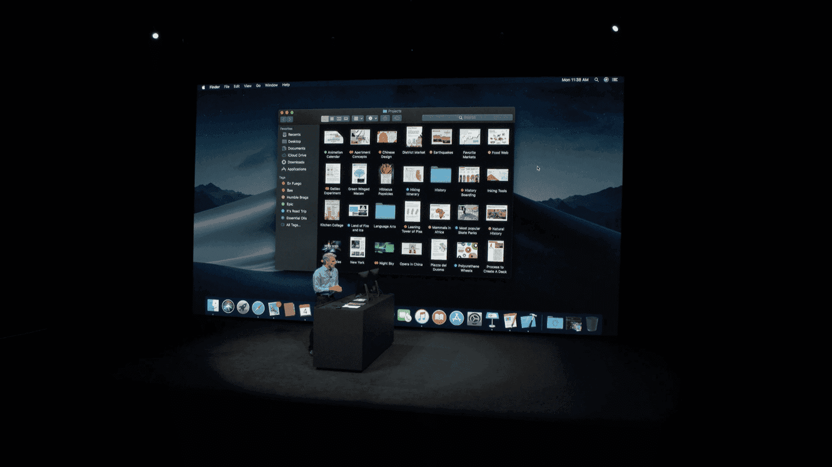 WWDC18 macOS en modo oscuro